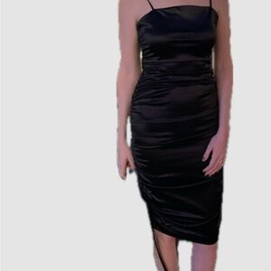 Elegant Black Satin Dress